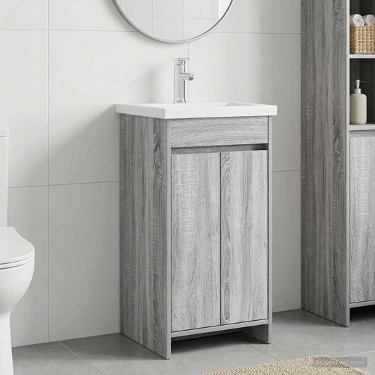 Bathroom Vanity with Sink Grey Sonoma 42 x 40 x 84.5 cm