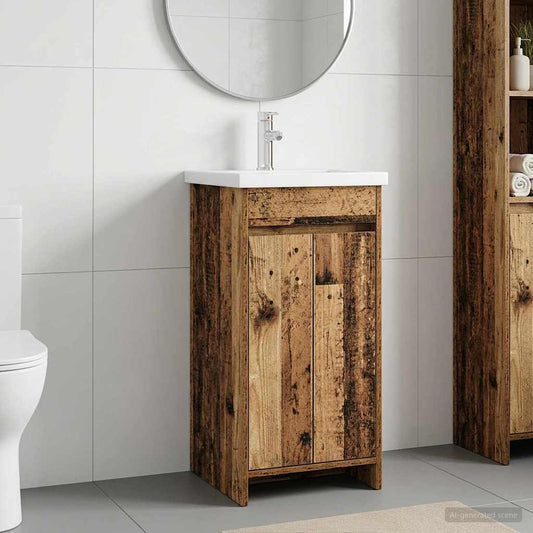 Bathroom Vanity with Sink Old Wood 42 x 40 x 84.5 cm
