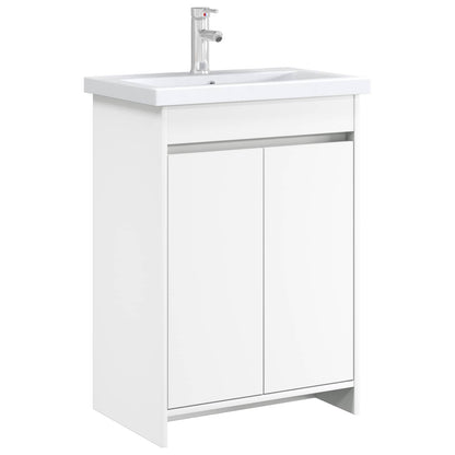 Bathroom Under Sink Cabinet White 56 x 37.5 x 81 cm