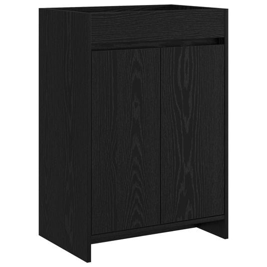 Bathroom Under Sink Cabinet Black Oak 56 x 37.5 x 81 cm