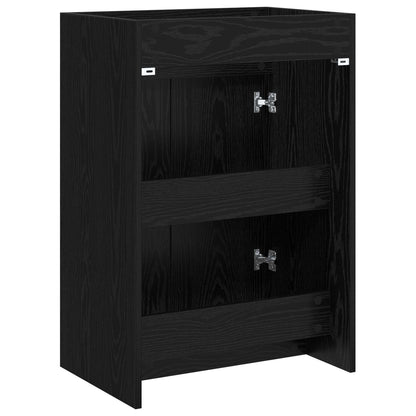 Bathroom Under Sink Cabinet Black Oak 56 x 37.5 x 81 cm