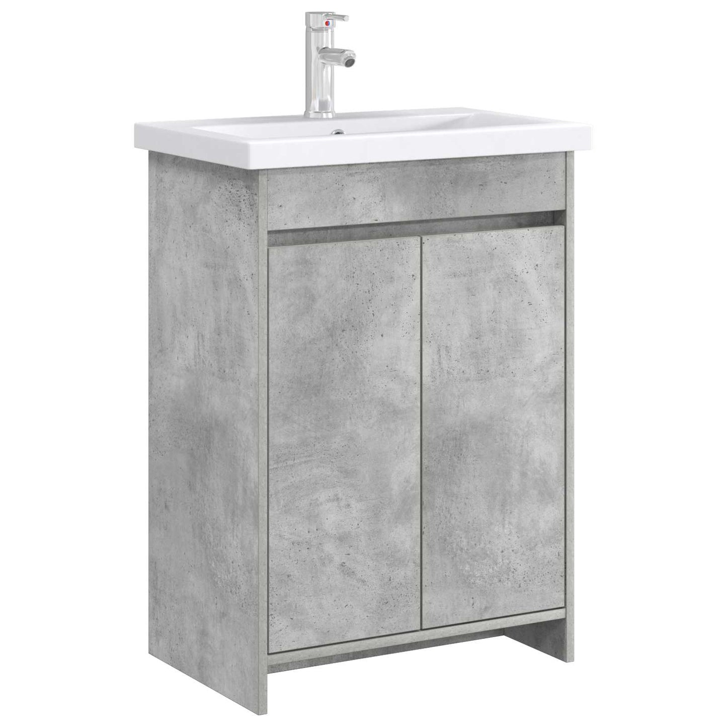 Bathroom Under Sink Cabinet Concrete Grey 56 x 37.5 x 81 cm