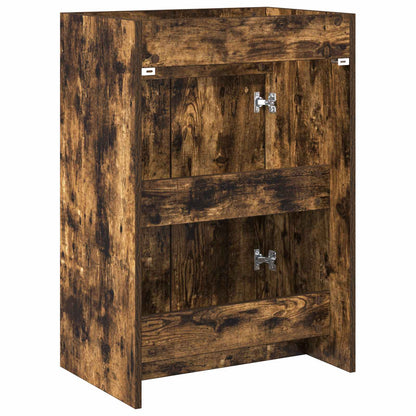 Bathroom Under Sink Cabinet Smoked Oak 56 x 37.5 x 81 cm
