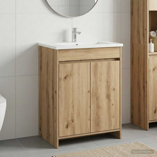 Bathroom Under Sink Cabinet Artisan Oak 56 x 37.5 x 81 cm