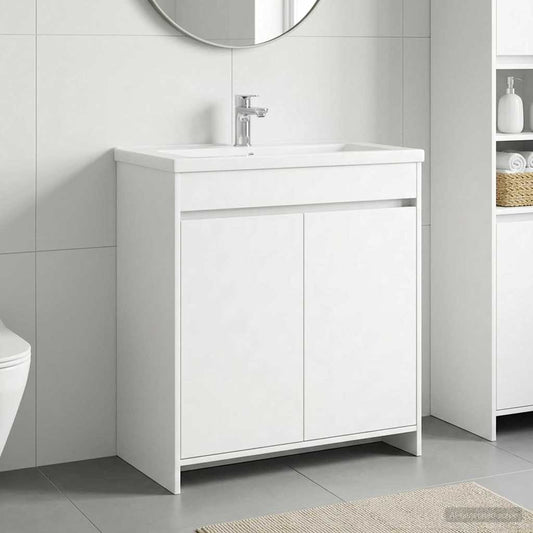 Bathroom Under Sink Cabinet White 78.5 x 37.5 x 81 cm