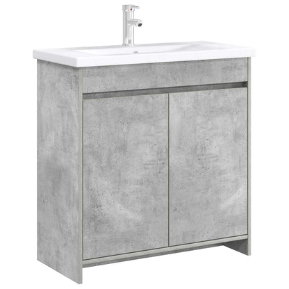 Bathroom Under Sink Cabinet Concrete Grey 78.5 x 37.5 x 81 cm