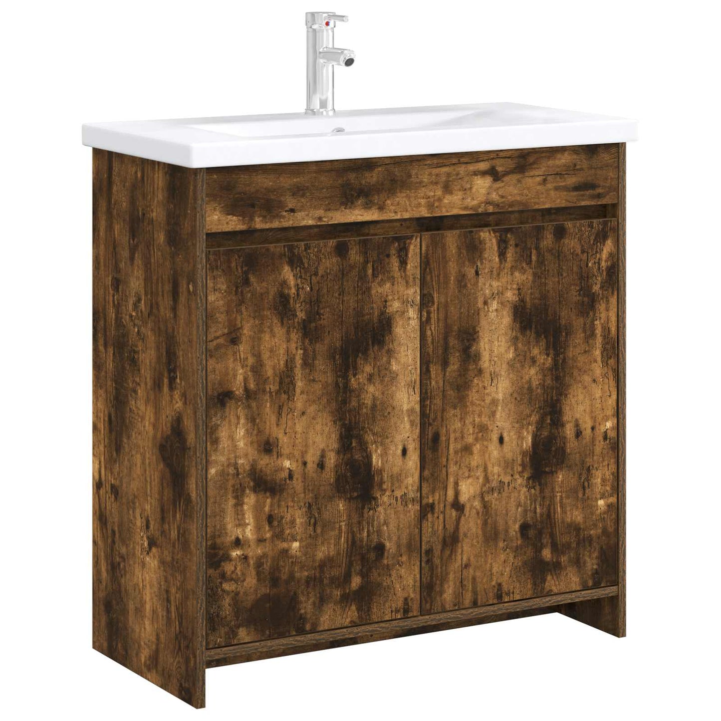 Bathroom Under Sink Cabinet Smoked Oak 78.5 x 37.5 x 81 cm