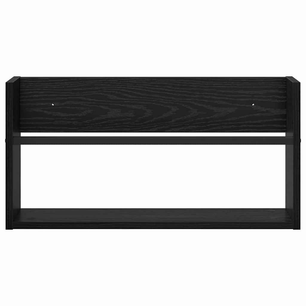 Magazine Rack Black Oak 60 x 12 x 30 cm Engineered Wood