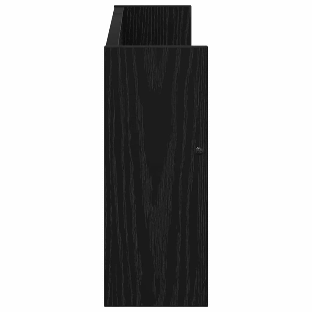 Magazine Rack Black Oak 60 x 12 x 30 cm Engineered Wood