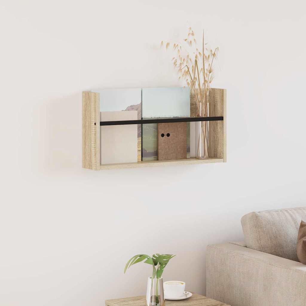 Magazine Rack Sonoma Oak 60 x 12 x 30 cm Engineered Wood