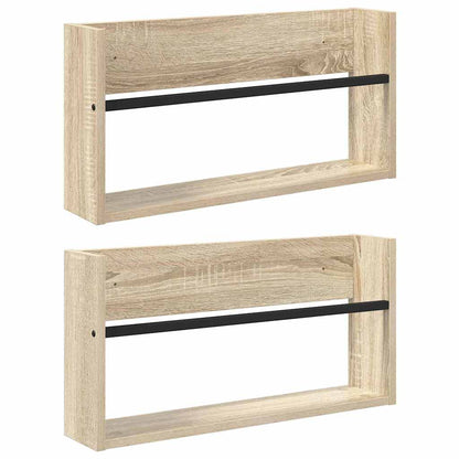 Magazine Rack 2 pcs Sonoma Oak 60 x 12 x 30 cm Engineered Wood