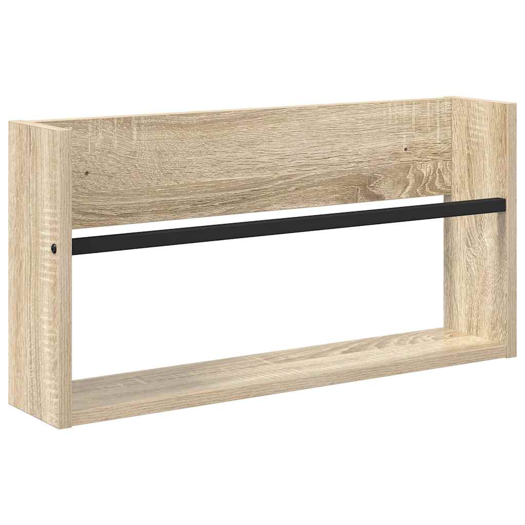 Magazine Rack 2 pcs Sonoma Oak 60 x 12 x 30 cm Engineered Wood