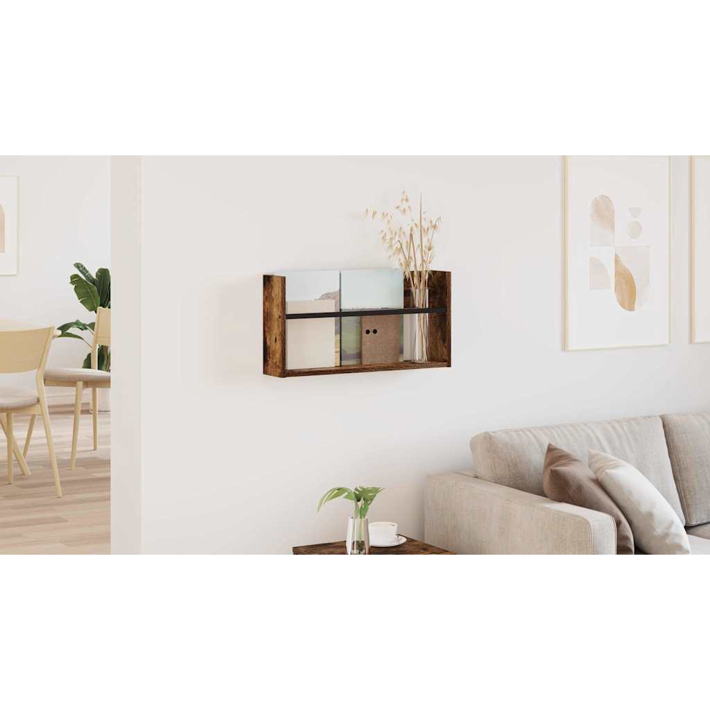 Magazine Rack Smoked Oak 60 x 12 x 30 cm Engineered Wood
