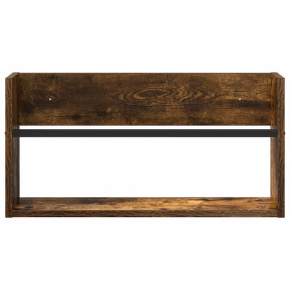 Magazine Rack Smoked Oak 60 x 12 x 30 cm Engineered Wood