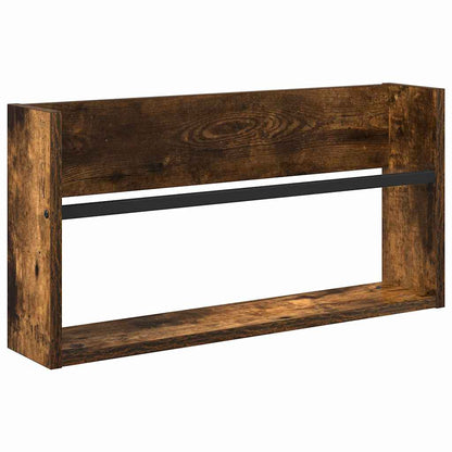 Magazine Rack 2 pcs Smoked Oak 60 x 12 x 30 cm Engineered Wood