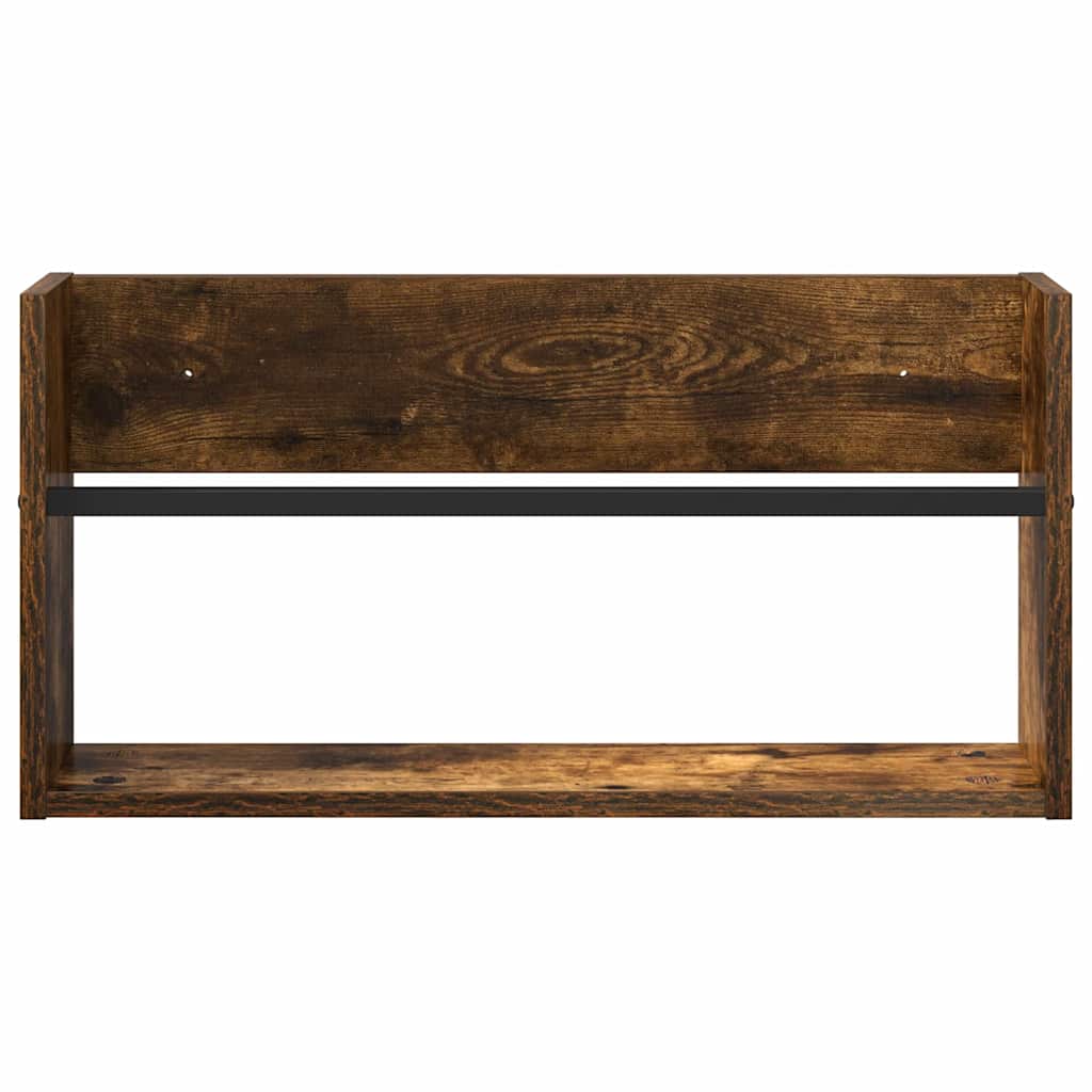 Magazine Rack 2 pcs Smoked Oak 60 x 12 x 30 cm Engineered Wood