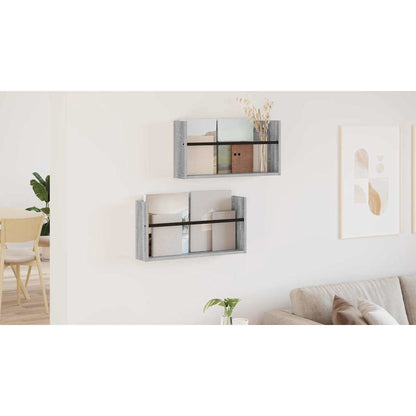 Magazine Rack 2 pcs Grey Sonoma 60 x 12 x 30 cm Engineered Wood