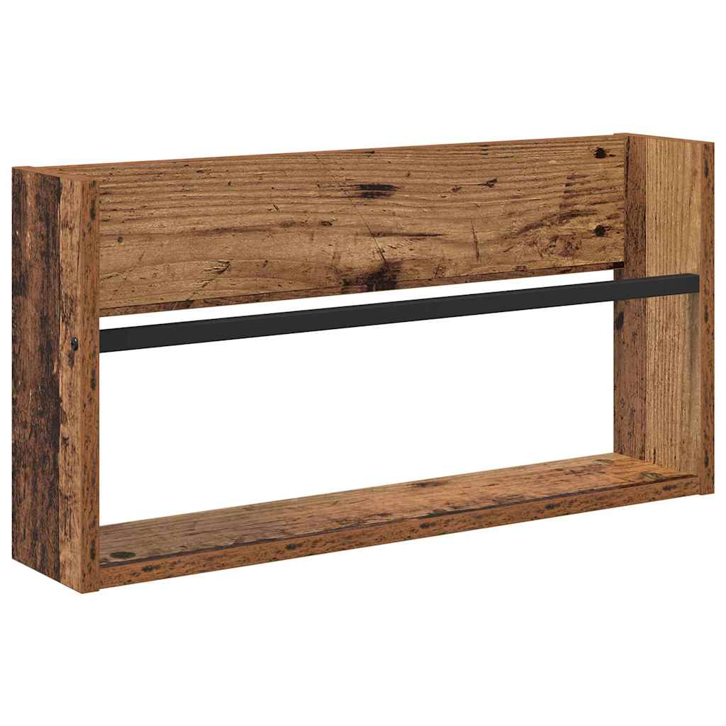 Magazine Rack 2 pcs Old Wood 60 x 12 x 30 cm Engineered Wood
