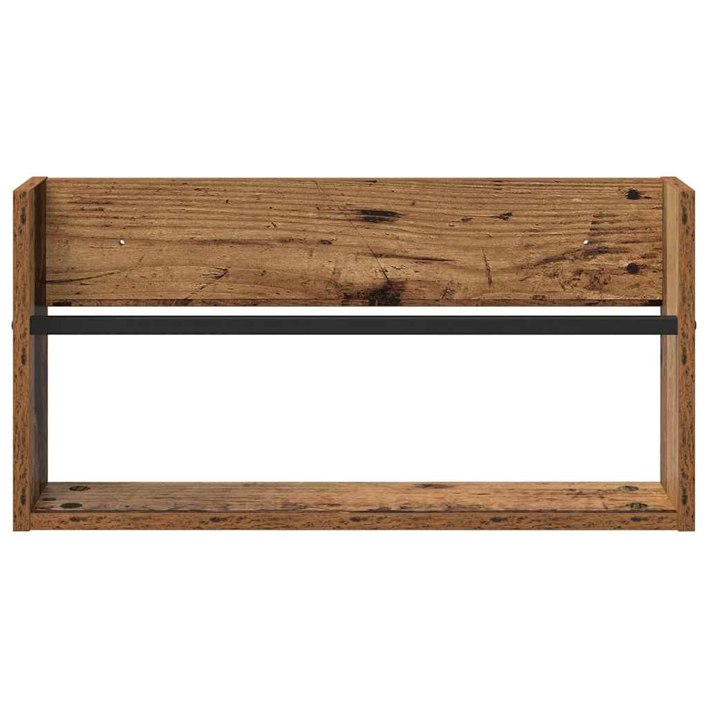 Magazine Rack 2 pcs Old Wood 60 x 12 x 30 cm Engineered Wood