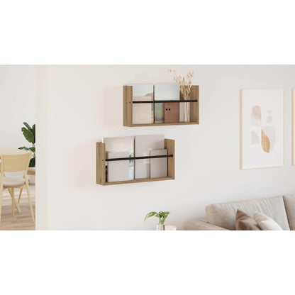 Magazine Rack 2 pcs Artisan Oak 60 x 12 x 30 cm Engineered Wood