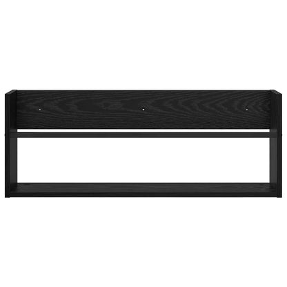 Magazine Rack Black Oak 80 x 12 x 30 cm Engineered Wood