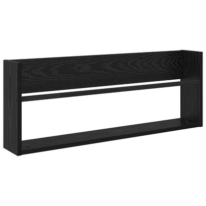 Magazine Rack 2 pcs Black Oak 80 x 12 x 30 cm Engineered Wood