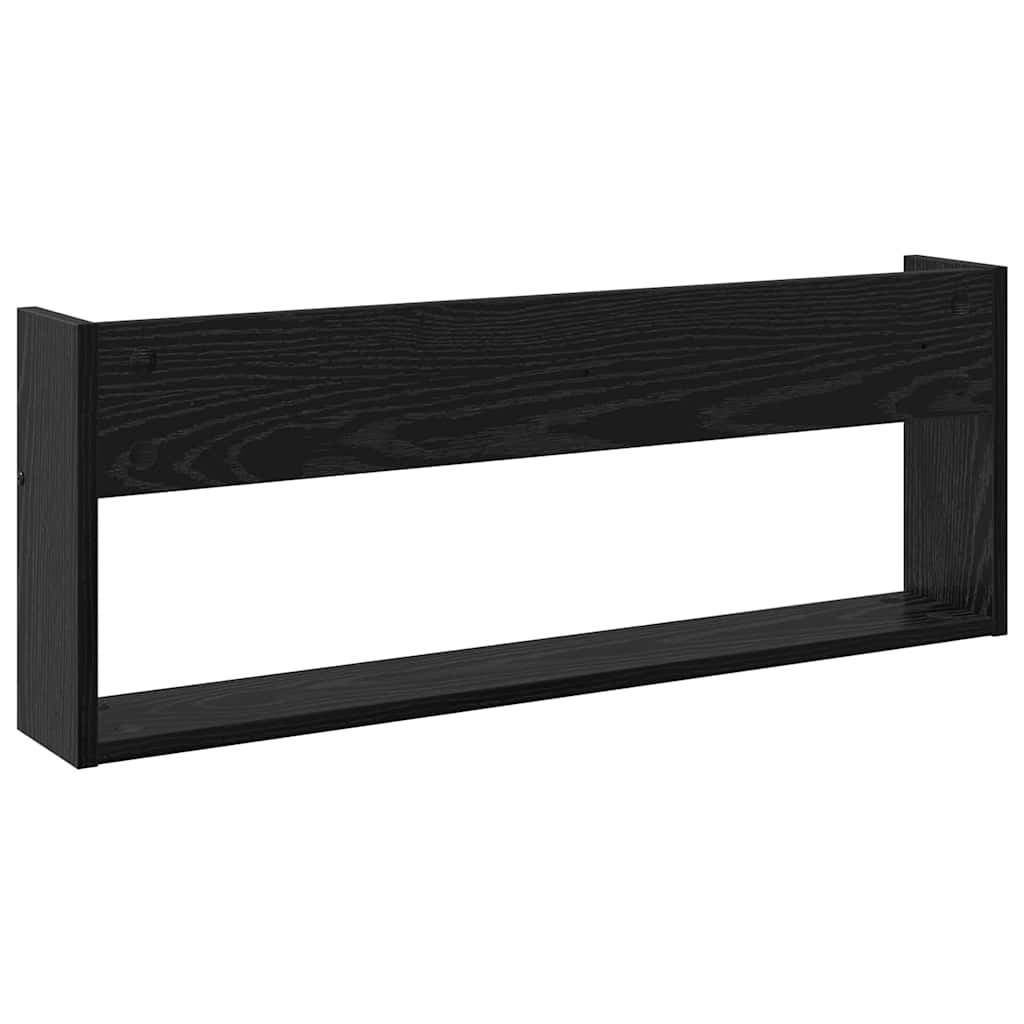 Magazine Rack 2 pcs Black Oak 80 x 12 x 30 cm Engineered Wood