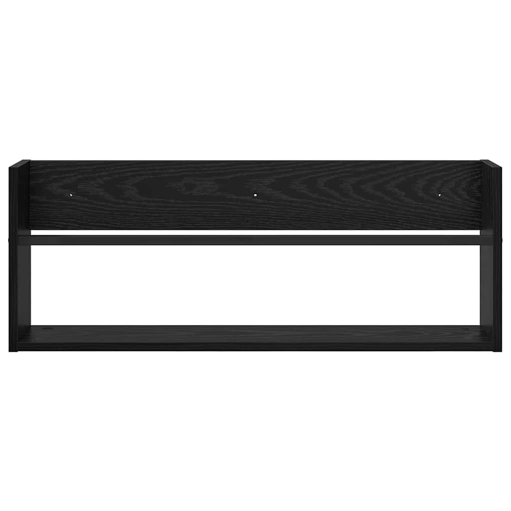 Magazine Rack 2 pcs Black Oak 80 x 12 x 30 cm Engineered Wood