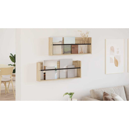 Magazine Rack 2 pcs Sonoma Oak 80 x 12 x 30 cm Engineered Wood