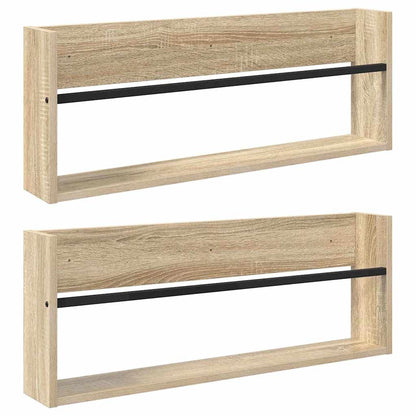 Magazine Rack 2 pcs Sonoma Oak 80 x 12 x 30 cm Engineered Wood