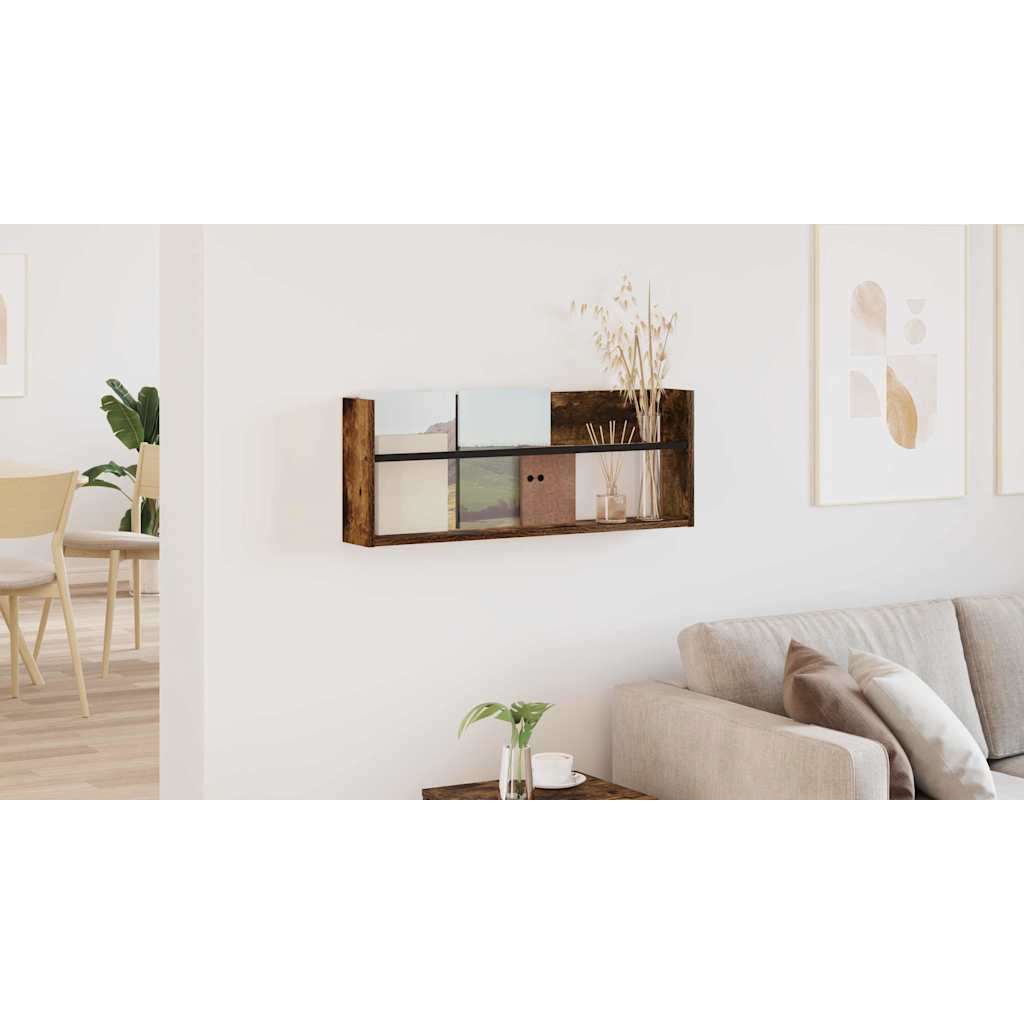 Magazine Rack Smoked Oak 80 x 12 x 30 cm Engineered Wood