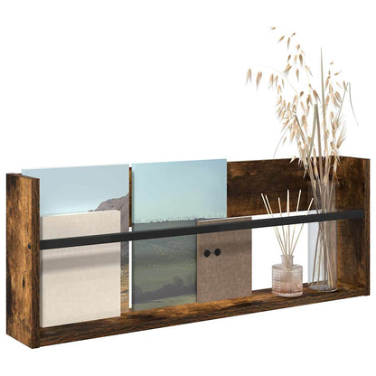 Magazine Rack Smoked Oak 80 x 12 x 30 cm Engineered Wood