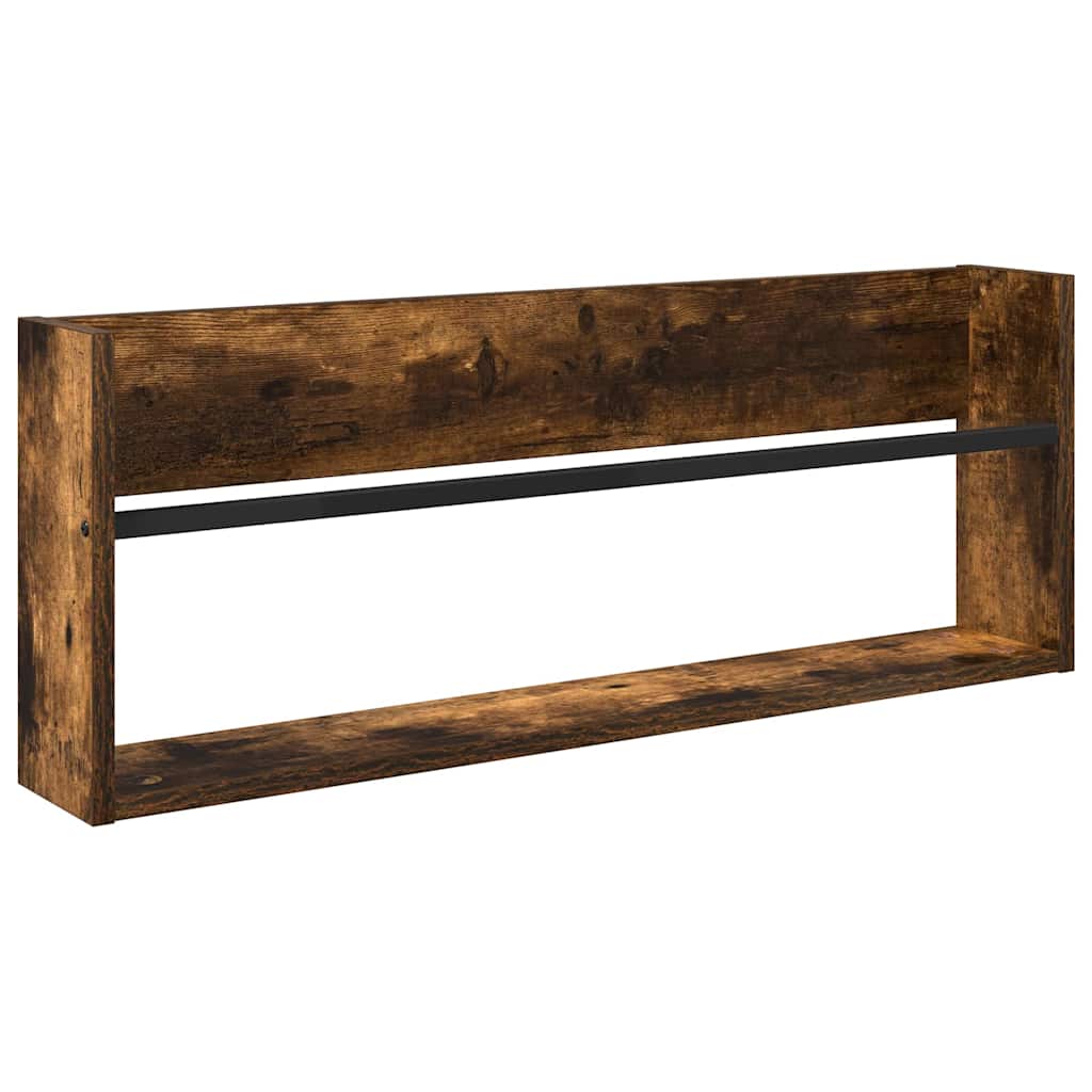 Magazine Rack 2 pcs Smoked Oak 80 x 12 x 30 cm Engineered Wood