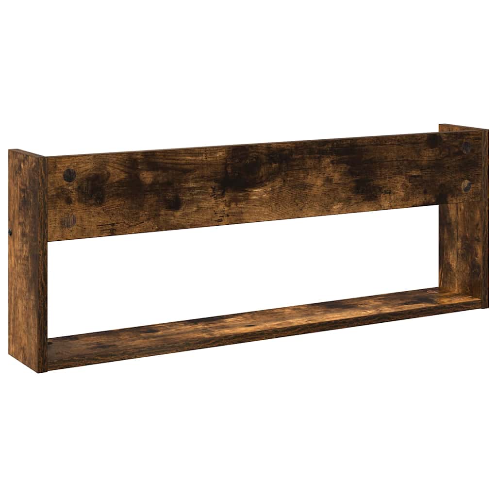 Magazine Rack 2 pcs Smoked Oak 80 x 12 x 30 cm Engineered Wood