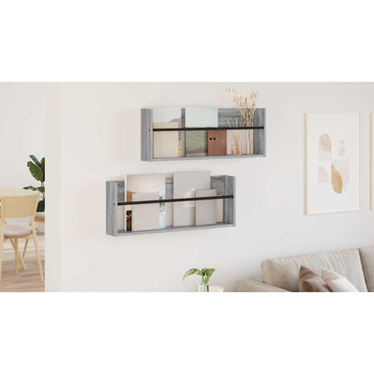 Magazine Rack 2 pcs Grey Sonoma 80 x 12 x 30 cm Engineered Wood