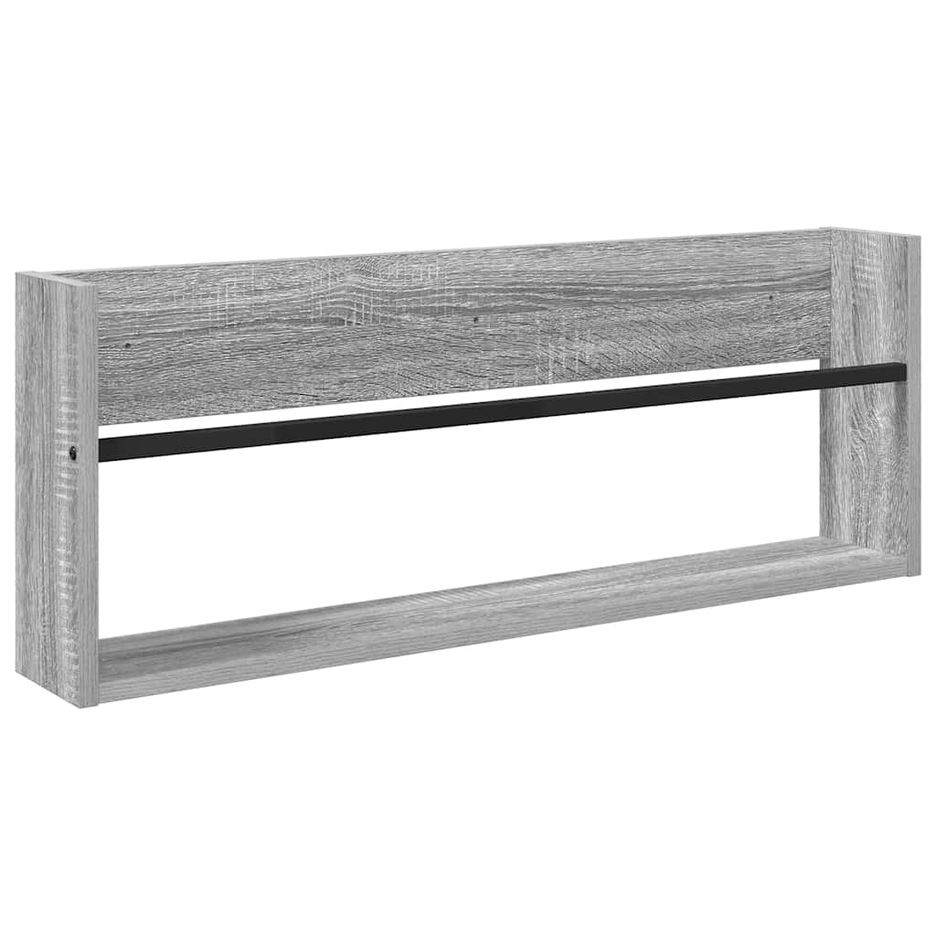 Magazine Rack 2 pcs Grey Sonoma 80 x 12 x 30 cm Engineered Wood