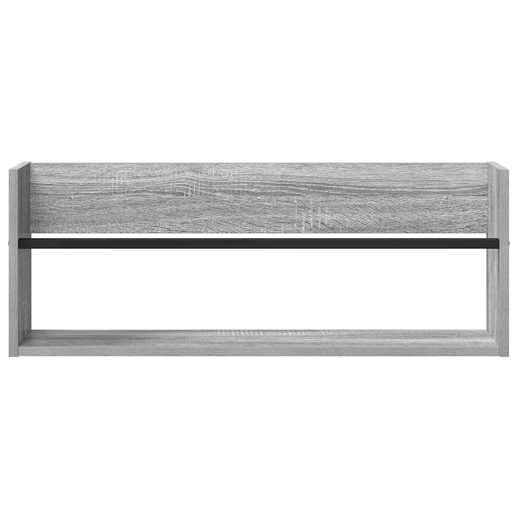 Magazine Rack 2 pcs Grey Sonoma 80 x 12 x 30 cm Engineered Wood