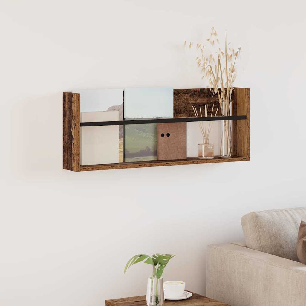Magazine Rack Old Wood 80 x 12 x 30 cm Engineered Wood
