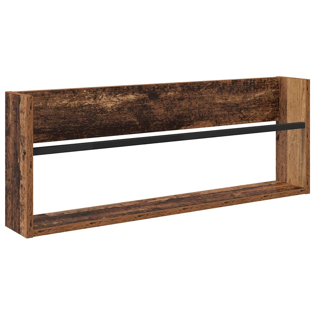 Magazine Rack Old Wood 80 x 12 x 30 cm Engineered Wood