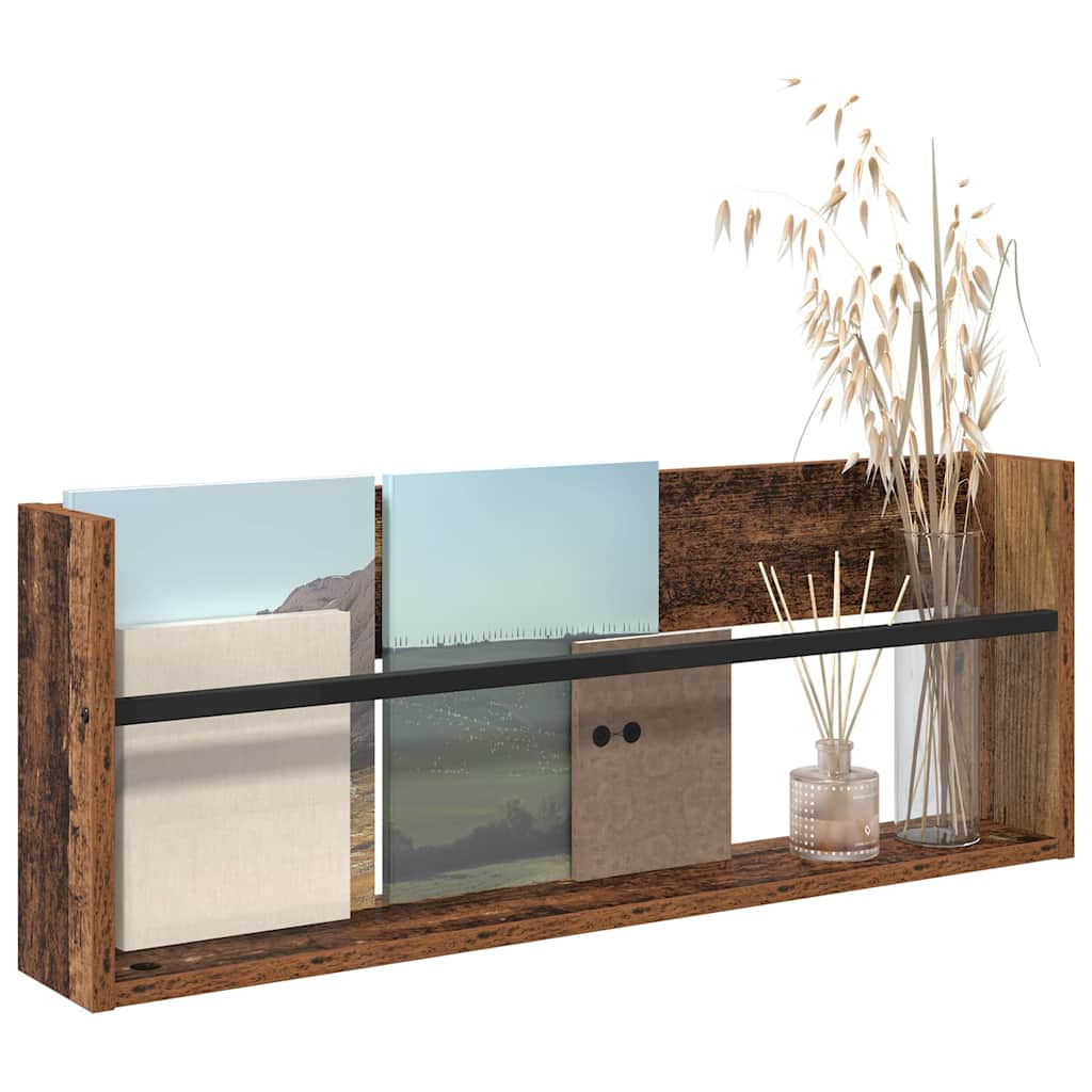 Magazine Rack Old Wood 80 x 12 x 30 cm Engineered Wood