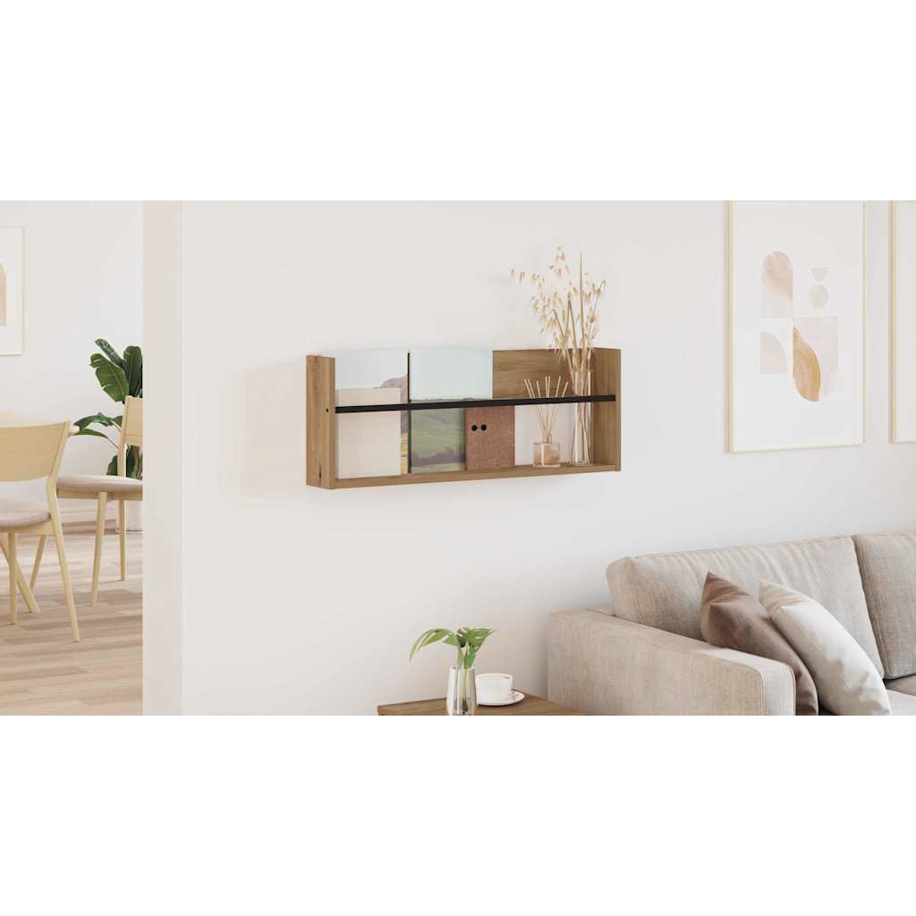 Magazine Rack Artisan Oak 80 x 12 x 30 cm Engineered Wood