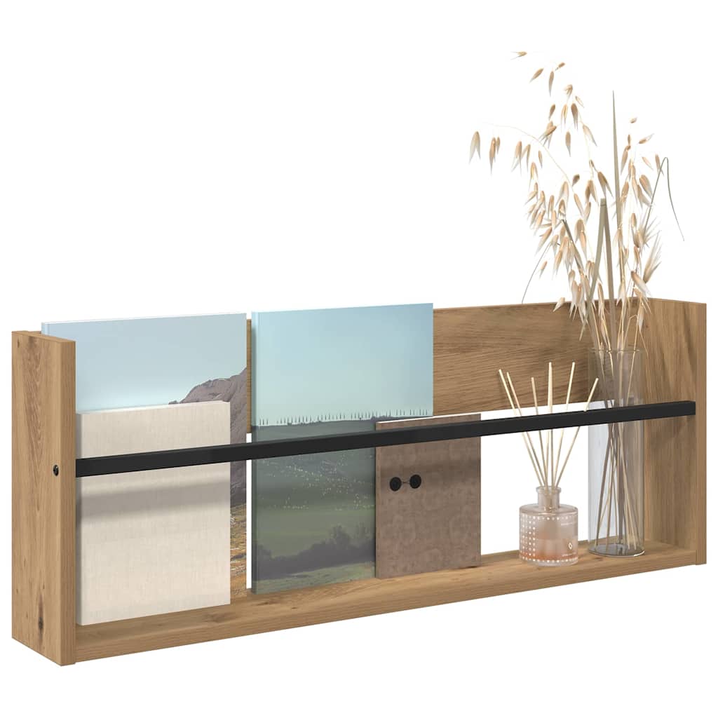 Magazine Rack Artisan Oak 80 x 12 x 30 cm Engineered Wood