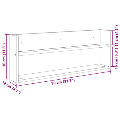 Magazine Rack Artisan Oak 80 x 12 x 30 cm Engineered Wood