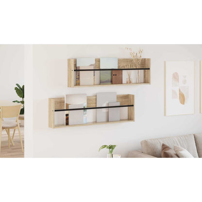 Magazine Rack 2 pcs Sonoma Oak 100 x 12 x 30 cm Engineered Wood