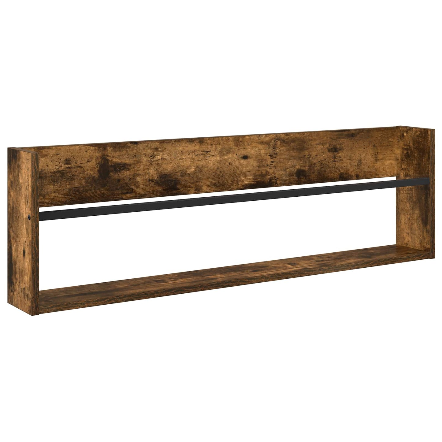 Magazine Rack 2 pcs Smoked Oak 100 x 12 x 30 cm Engineered Wood