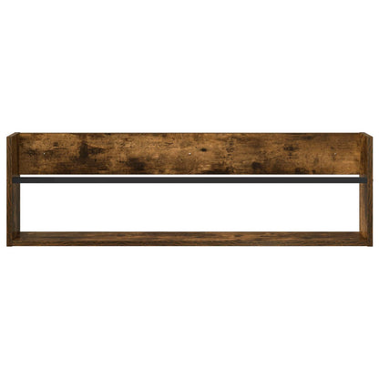 Magazine Rack 2 pcs Smoked Oak 100 x 12 x 30 cm Engineered Wood
