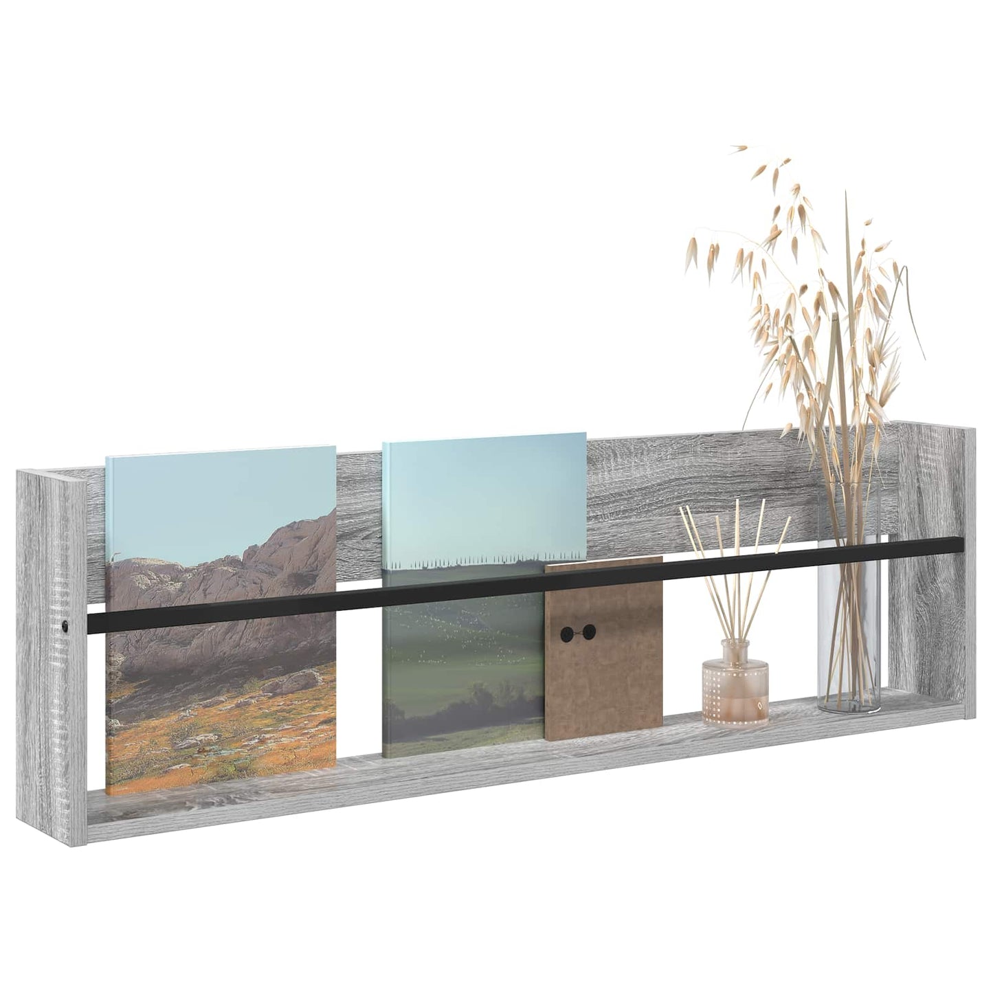 Magazine Rack Grey Sonoma 100 x 12 x 30 cm Engineered Wood