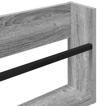 Magazine Rack with Shelf 2 pcs Grey Sonoma 100 x 12 x 30 cm