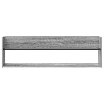 Magazine Rack with Shelf 2 pcs Grey Sonoma 100 x 12 x 30 cm