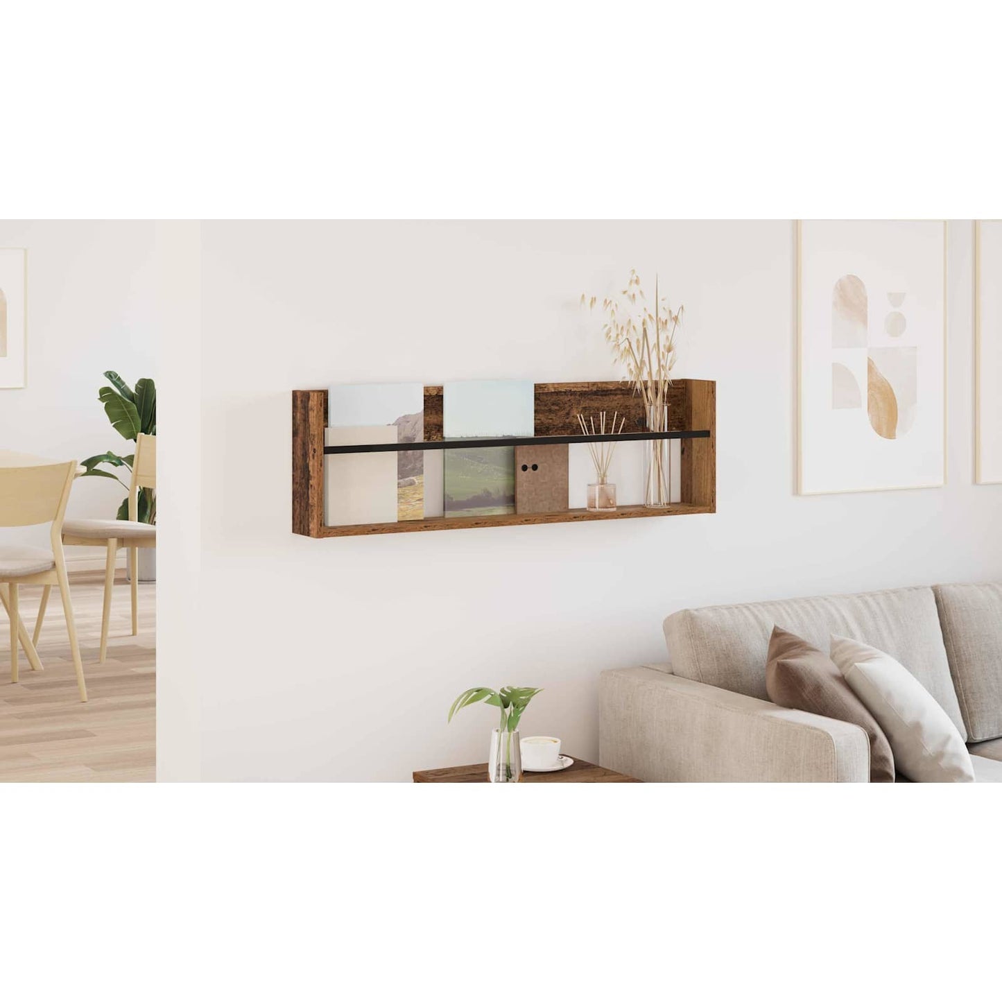 Magazine Rack Old Wood 100 x 12 x 30 cm Engineered Wood